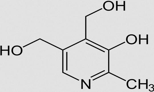 Structure of pyridoxine (vitamin B6).