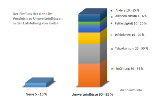 Influenza dei geni rispetto alle influenze ambientali nello sviluppo del cancro.