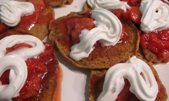 Oat cream topping on vegan baked goods. Oat cream topping on vegan baked goods.