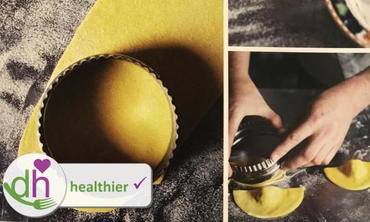 Preparación de los tortellini (parte 2): «Tortellini de nueces con reducción de vino tinto y setas».