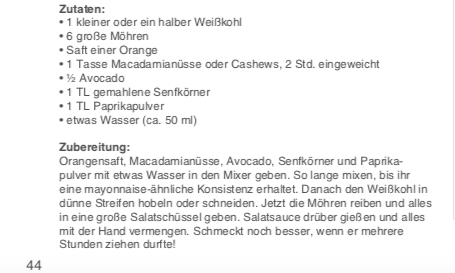 Recipe "Irish Coleslaw" from the cookbook "What your heart desires", page 44