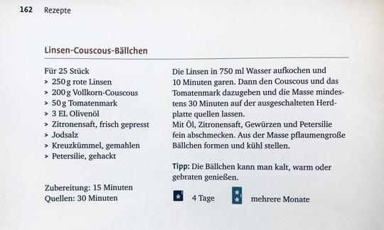 Rezept "Linsen-Couscous-Bällchen" aus dem Buch "Vegane Kinderernährung", Seite 162.