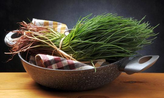 bar comune (Barba di frate, Agretti, Salsola soda) come un mazzo fresco in una pentola. bar comune (Barba di frate, Agretti, Salsola soda) come un mazzo fresco in una pentola.
