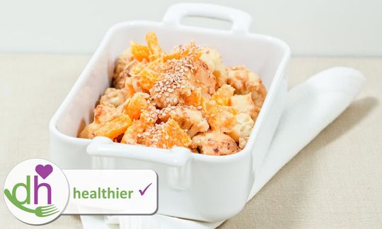 Photo of the original recipe for Cauliflower with Oranges in Tahini Sauce from “Kick it vegan!”