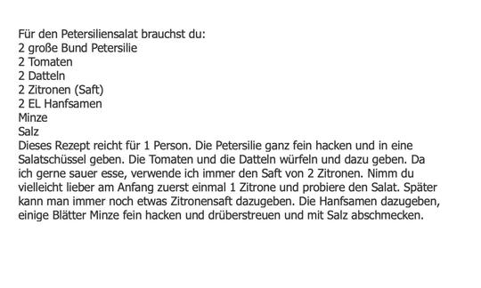 Recipe "Parsley salad" from the blog "Rohkostlady" by Yvonne Zindler.