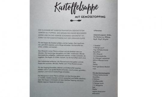 Rezept "Kartoffelsuppe mit Gemüsetopping" aus "Taste of life", Seite 58.
