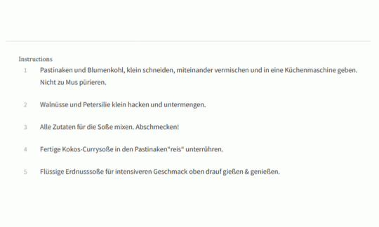 Recipe for "Parsnip Coconut Curry" from "Vminh - Smile & Shine" (viet-minh.de)