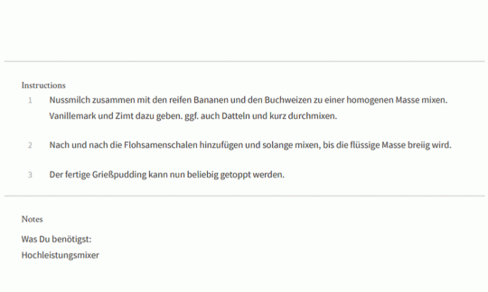 Recipe for "Vanilla-Cinnamon Semolina Pudding" from "Vminh - Smile & Shine" (viet-minh.de)