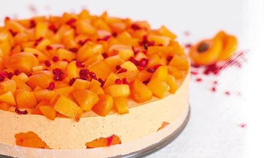Apricot Cream Cake (Marillen-Creme-Torte) from “Sweet & Raw” by Maja Elena Scheid, p. 92