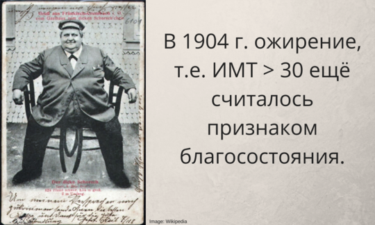 Фото «Dicker Schorsch» 1904 года, когда ожирение по-прежнему считалось признаком благосостояния.