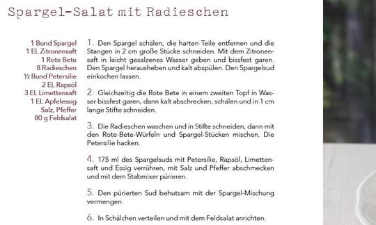 Originalrezept "Spargelsalat mit Radieschen" aus dem Buch: "Vegan Detox", Seite 56