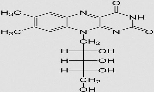 Estructura de la riboflavina (vitamina B2)