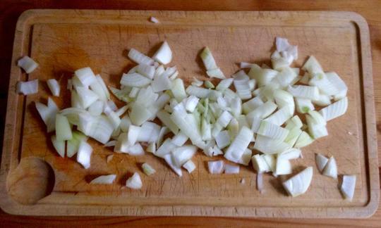 Zwiebeln grob gewürfelt