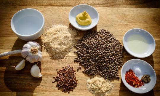Preparing the ingredients for the "Crispy-Spicy Lentil Balls".