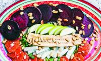 Original photo of Christmas Eve Salad from the cookbook “Vegan Mexico,” by Jason Wyrick, p. 147.