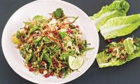 Aromatic Thai Salad with Pomelo and Pomegranate from “Fresh Vegan Kitchen” by D. & C. Bailey, p. 75