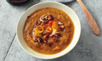 Autumnal Chestnut and Carrot Bisque from “Vegans Go Nuts,” p. 120