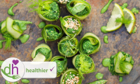 Picture of the original recipe "Cucumber rolls with spinach cream" from "Rohgenuss" by Michaela Russmann.