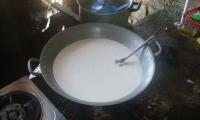 Coconut cream is pressed liquid from the grated meat of the coconut.