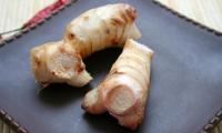 Two rhizomes of large galangal - Alpinia galanga, called Thai ginger or Siam ginger.