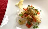 Photo of the prepared "lemon shirataki noodles with fennel and peppers".