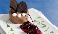 Fiery Chocolate Mousse with Cherry Compote from the cookbook “Hier & jetzt vegan” (Vegan here & now)