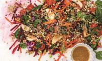 Raw Sprouted Salad from “Fresh Vegan Kitchen” by D. & C. Bailey, p. 78