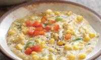 Sweet Summer Corn Soup with Cayenne Pepper and Paprika from “Straight from the Earth,” p. 78