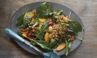 Wheat Berry, Baby Kale, Grape, and Orange Salad from “Straight from the Earth,” by Goodman, p. 63