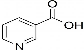 Struktur von Niacin (Nicotinsäure). Struktur von Niacin (Nicotinsäure).